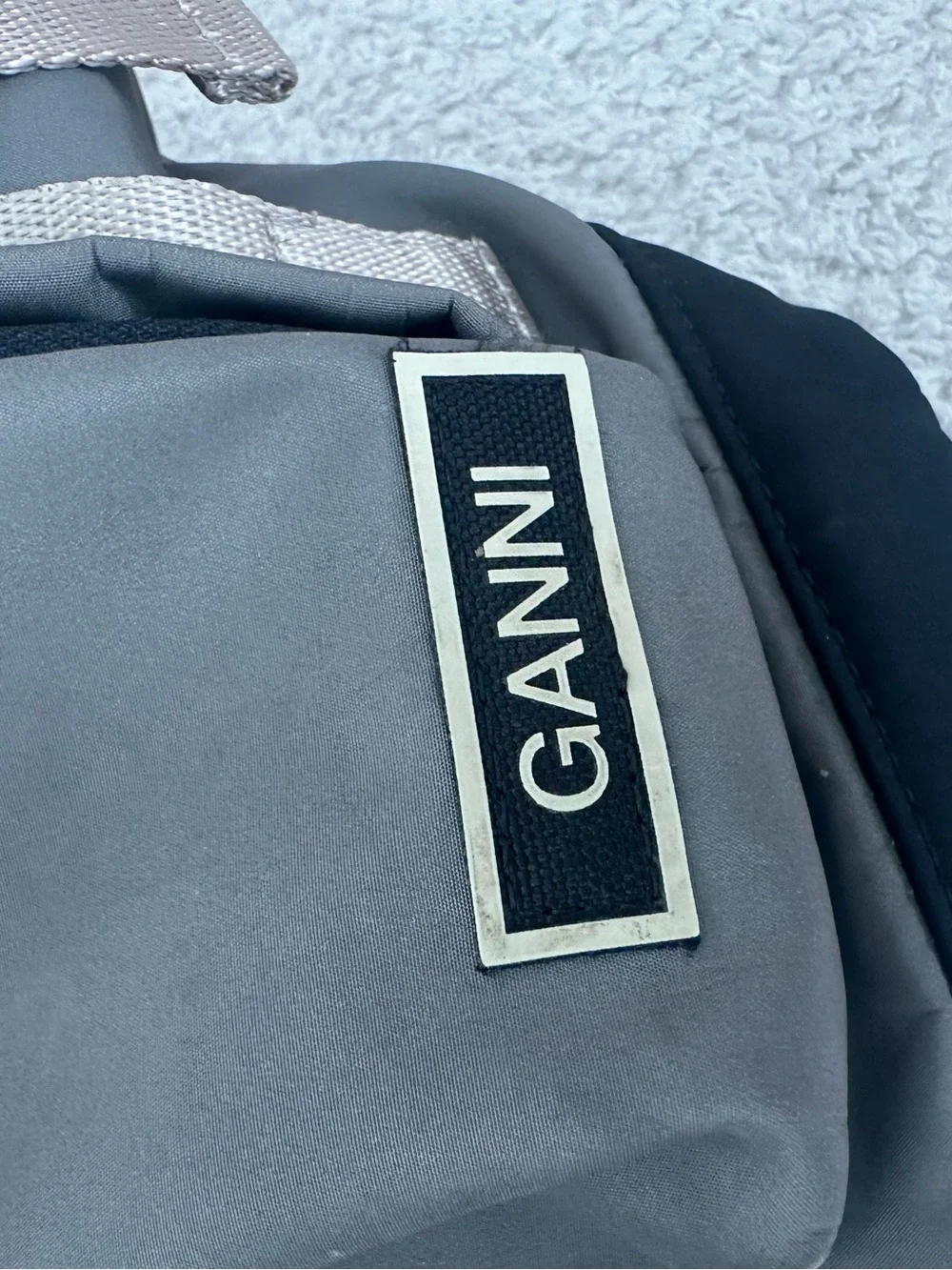 Ganni Small Backpack in Kalamata with Orange Accents